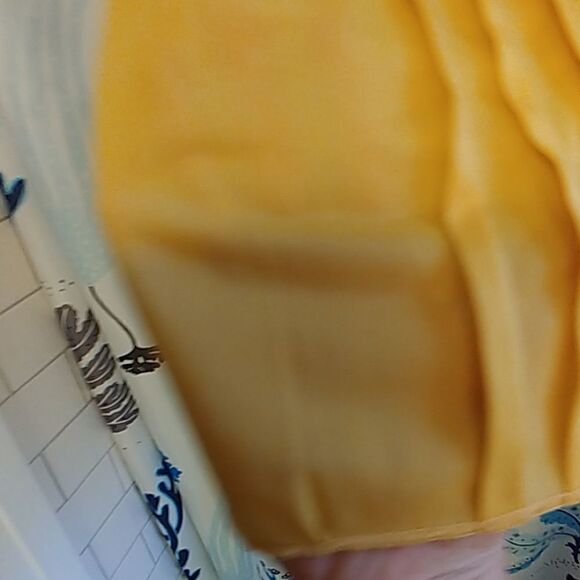 Vintage 60s Yellow Blouse With Rhinestone Buttons - Picture 8 of 8